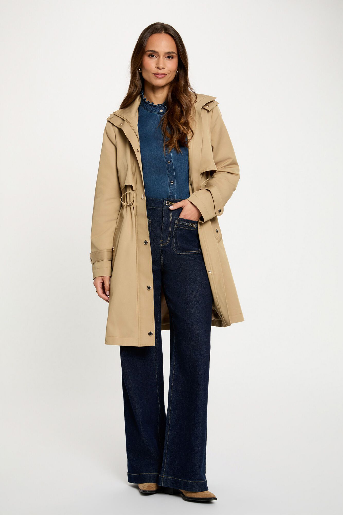 Morgan Parka comprida com gola alta