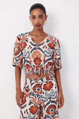 Cortefiel Blusa estampada Multicolorido