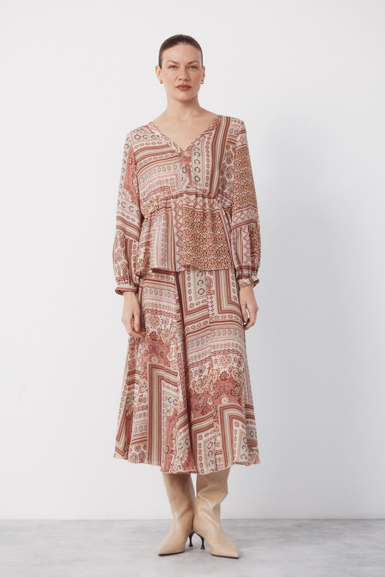 Cortefiel Printed blouse Printed purple