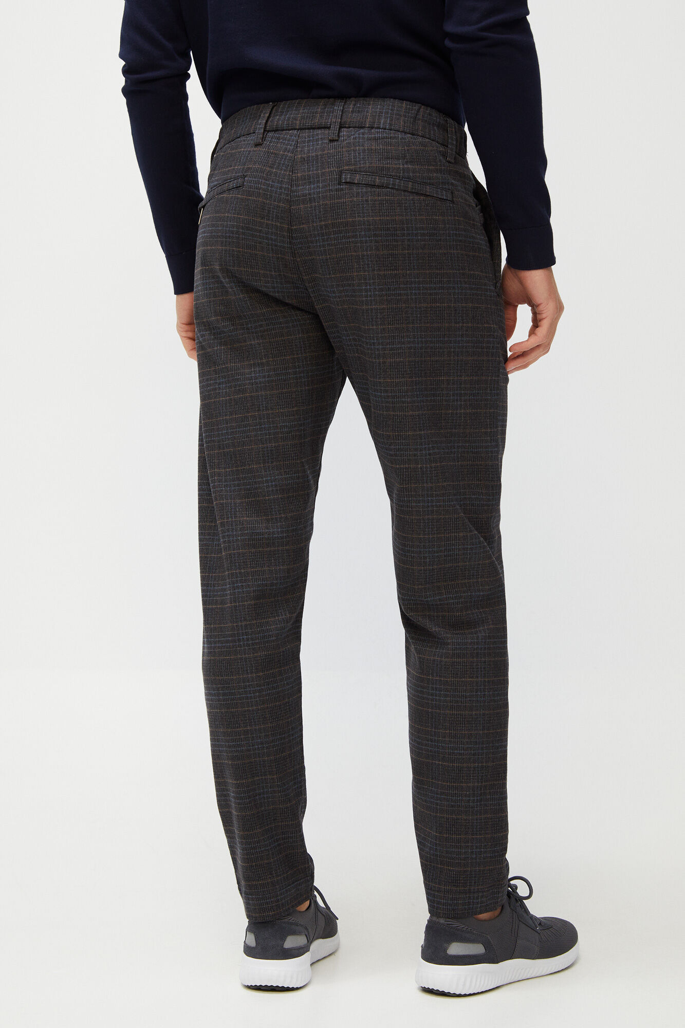 Selected Checked chinos Brown