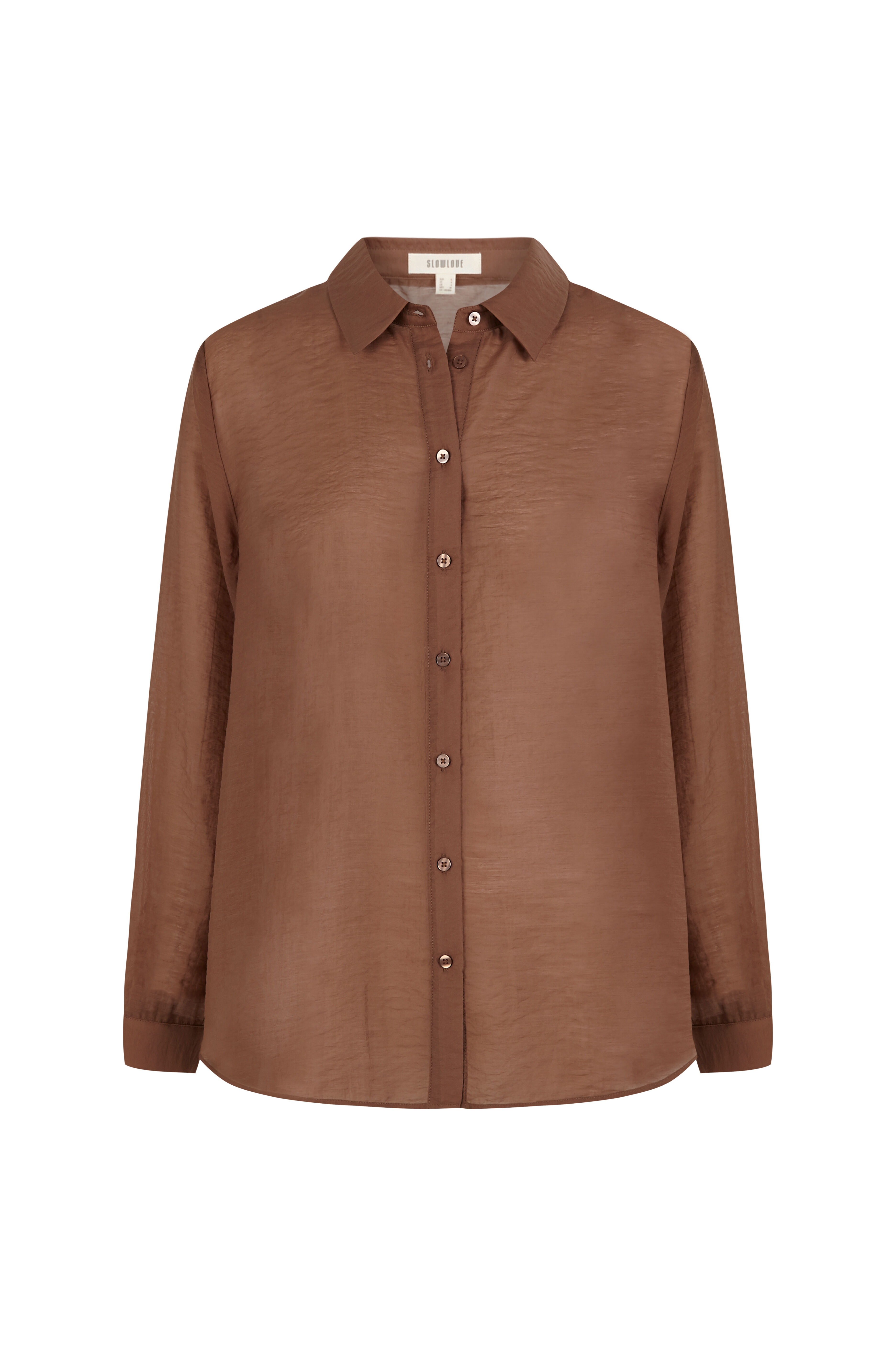 Slowlove Camisa em organza Castanho