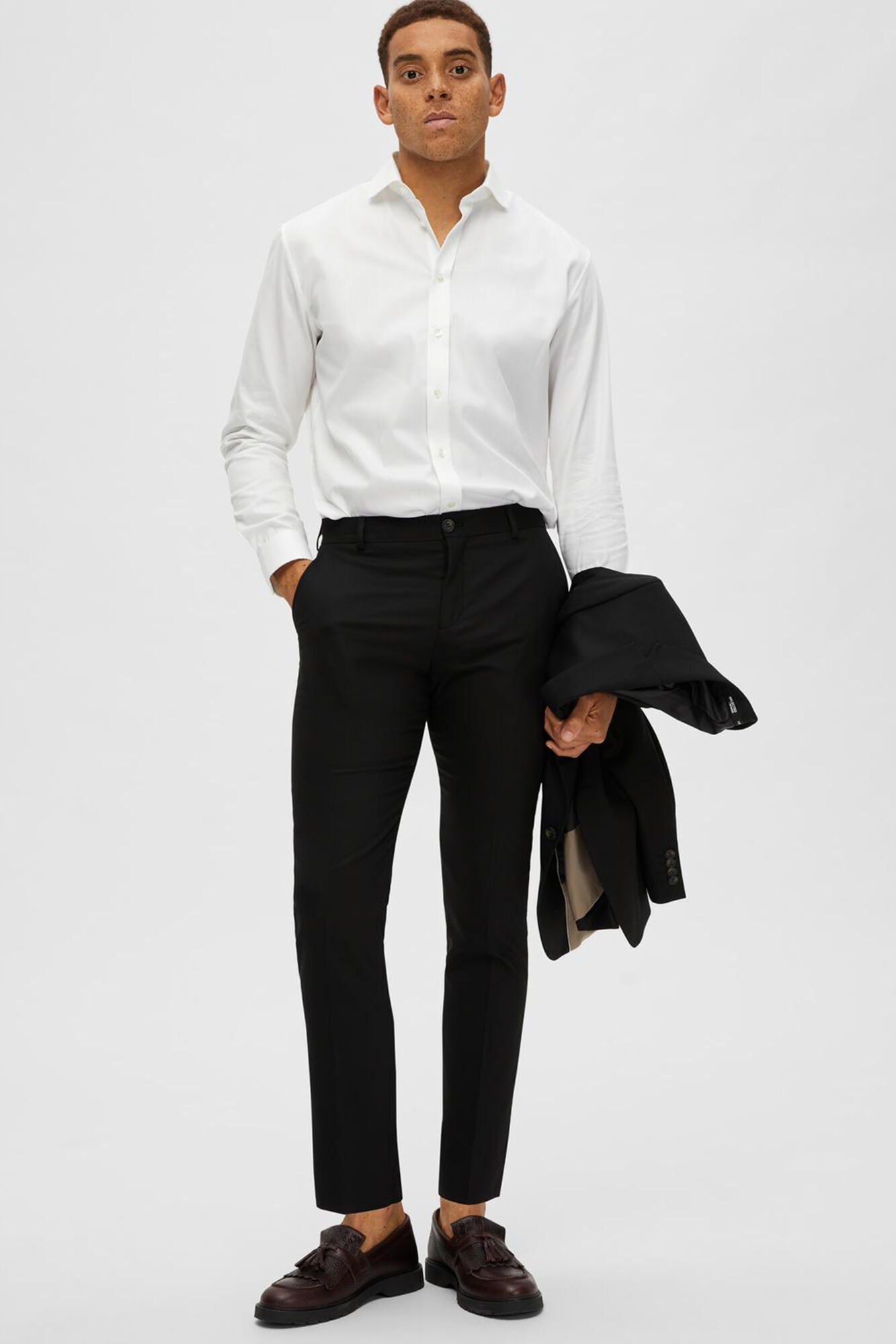 Selected Pantal&oacute;n de traje Slim Fit con lana