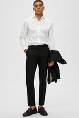 Selected Calças de fato Slim Fit com lã Preto