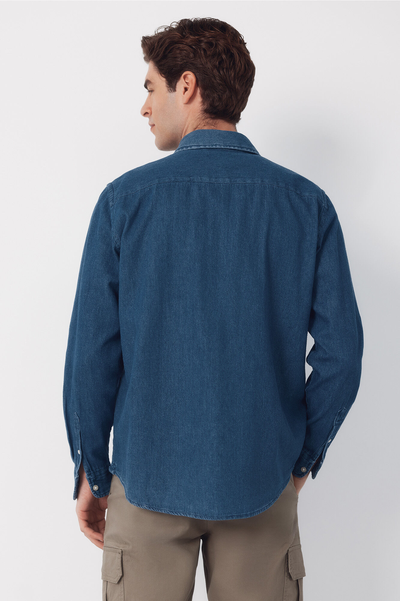 Cortefiel Denim shirt Navy
