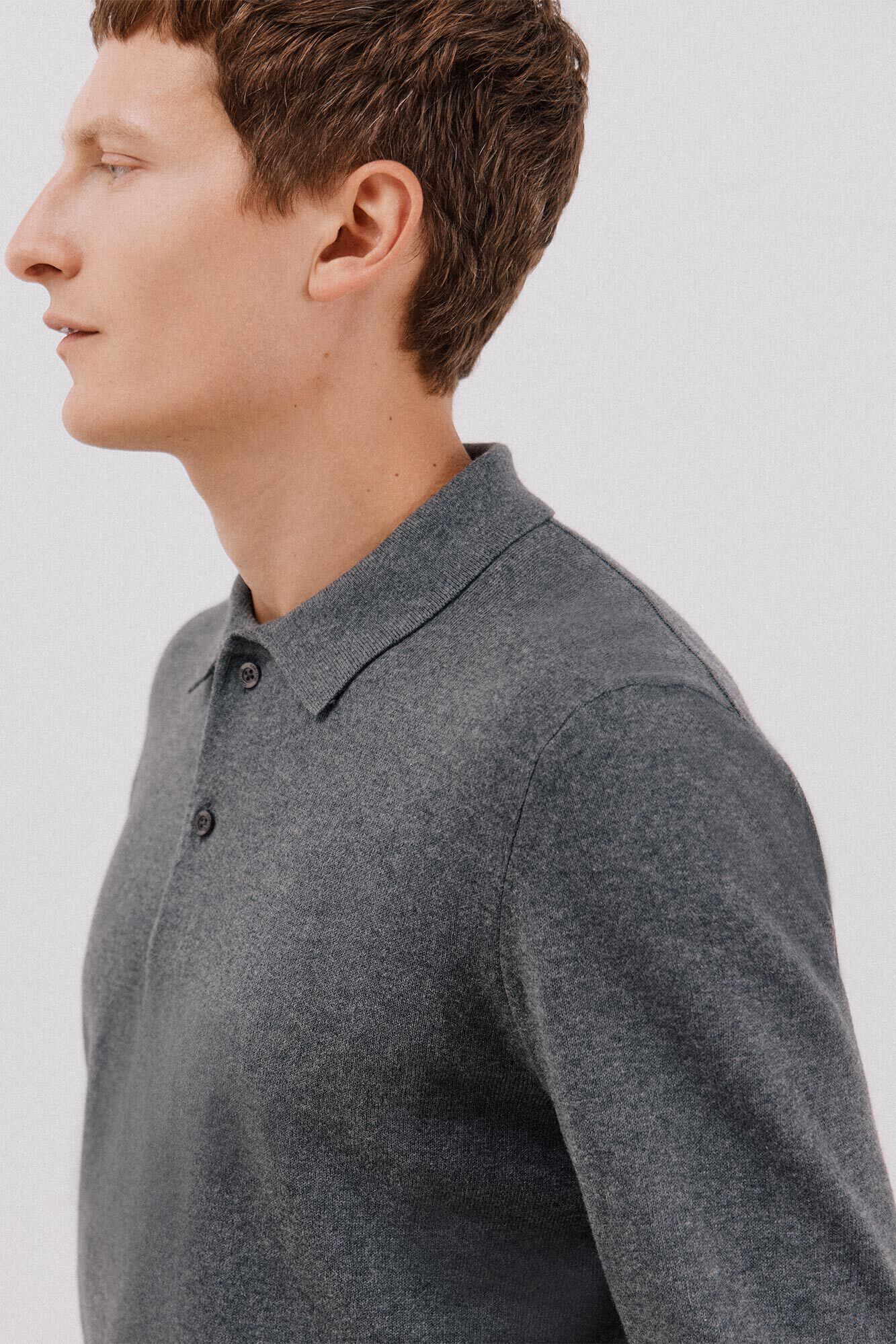 Cortefiel Cotton cashmere polo shirt neck jersey