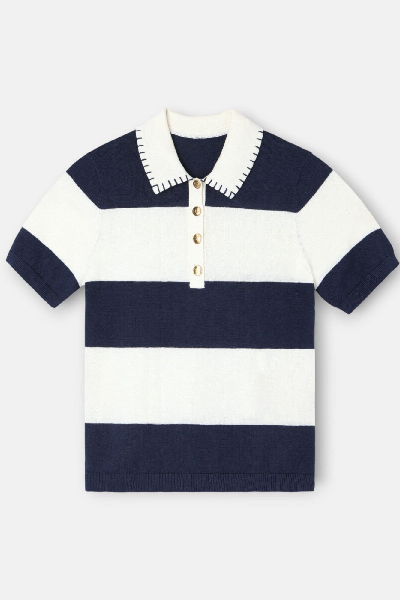 Silbon Polo manga curta em malha Azul