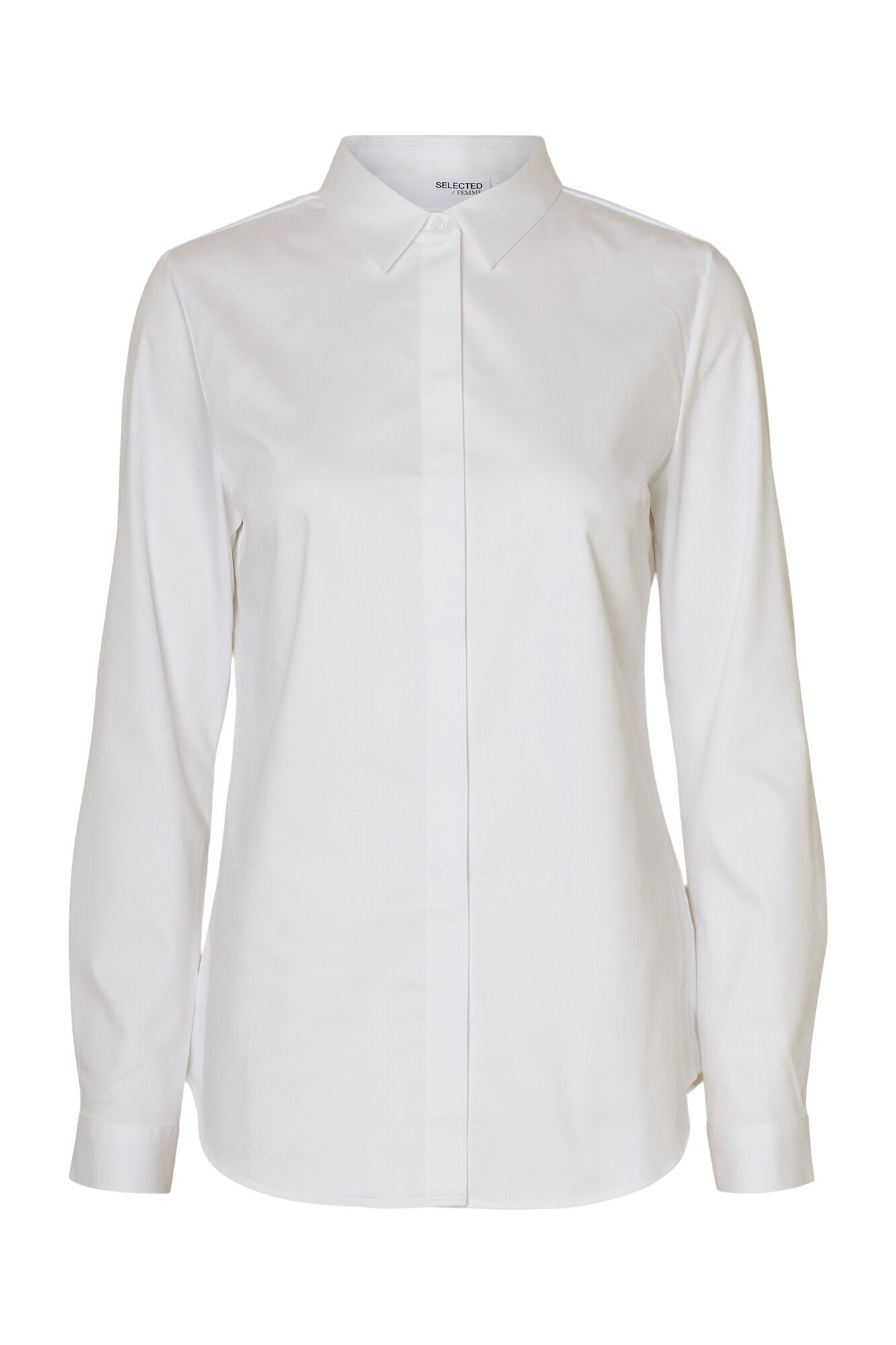 Selected Camisa lisa slim fit Branco