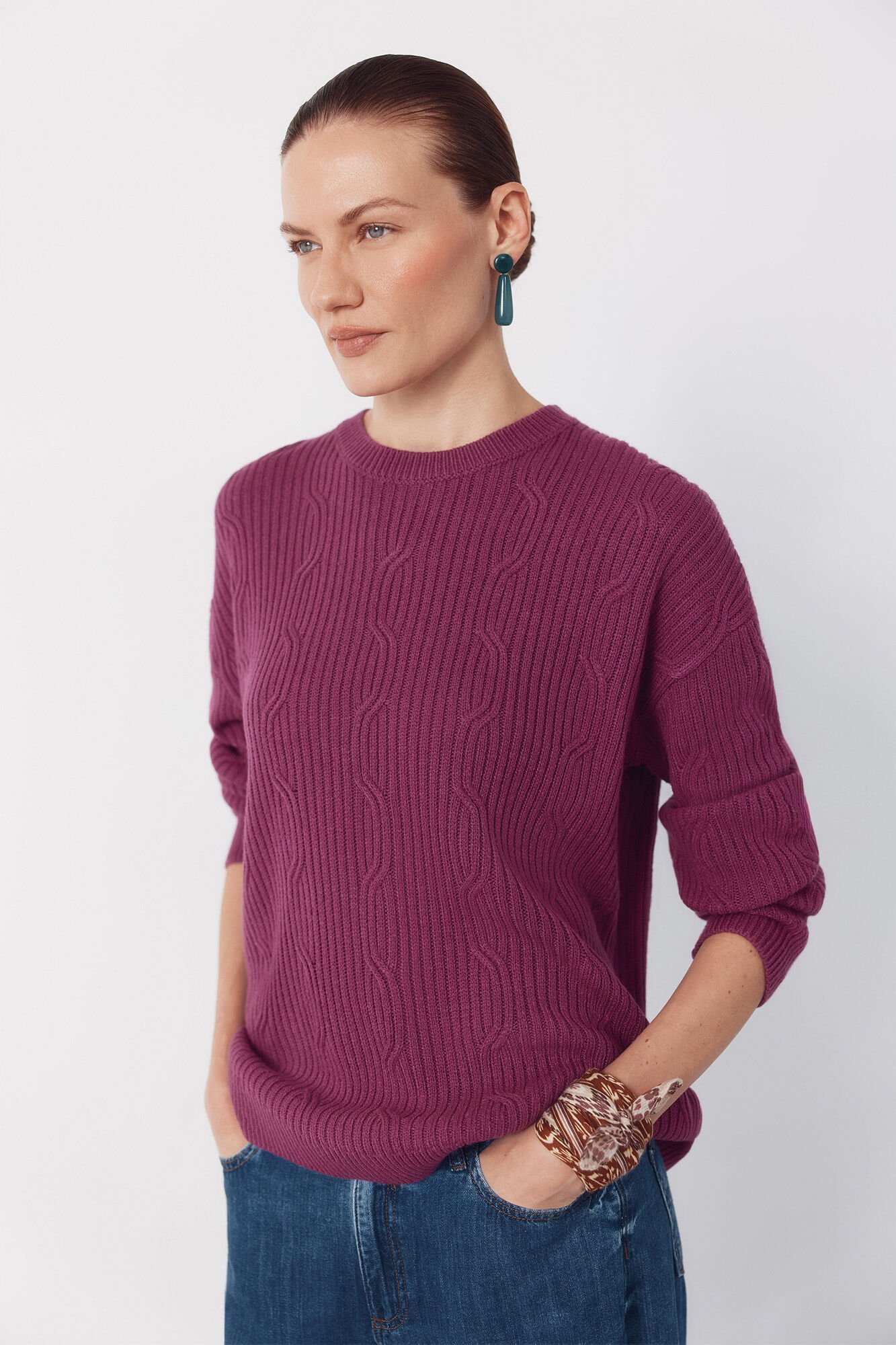 Cortefiel Soft feel jumper Purple
