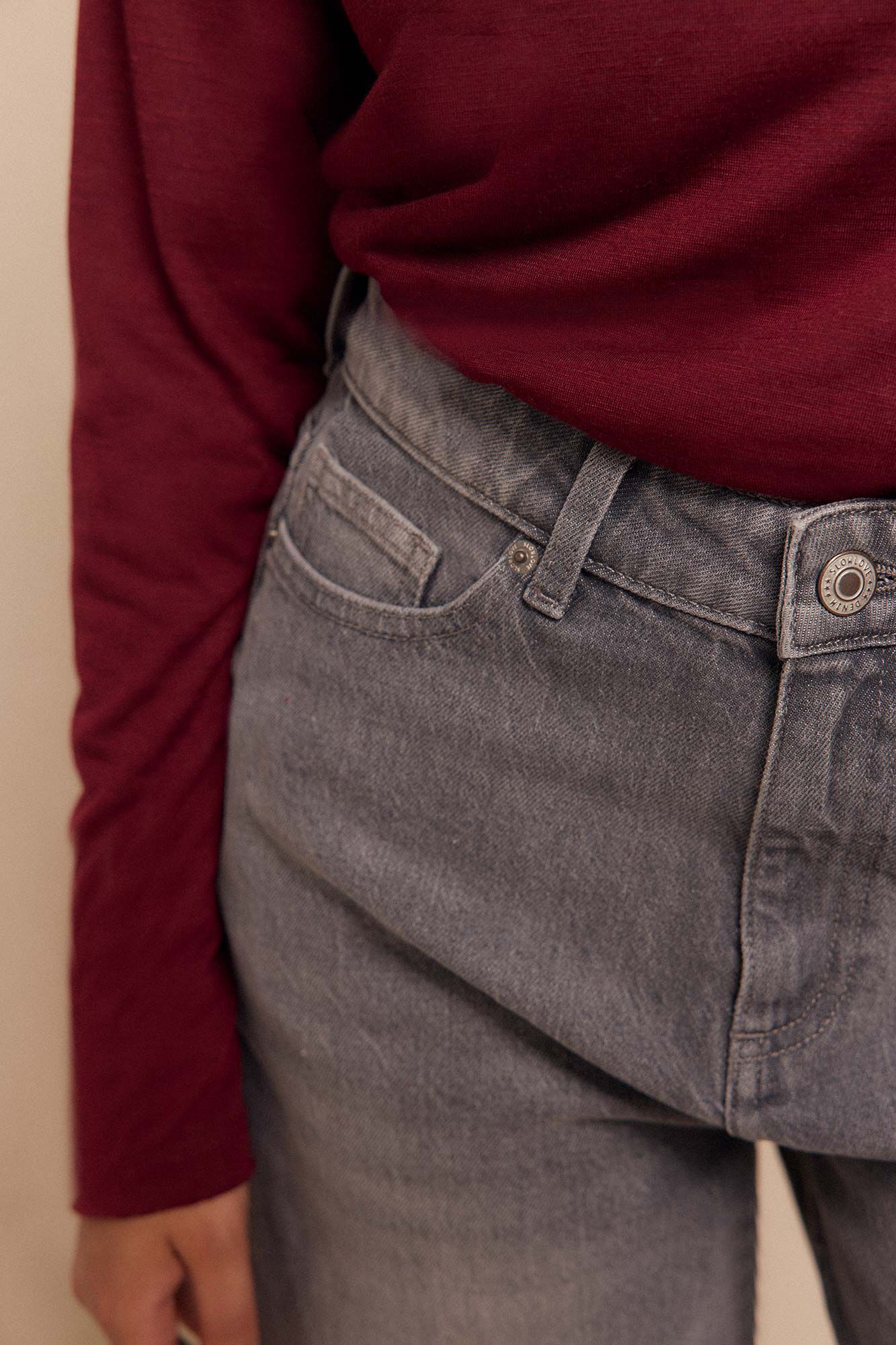 Slowlove Jeans rectos Gris oscuro