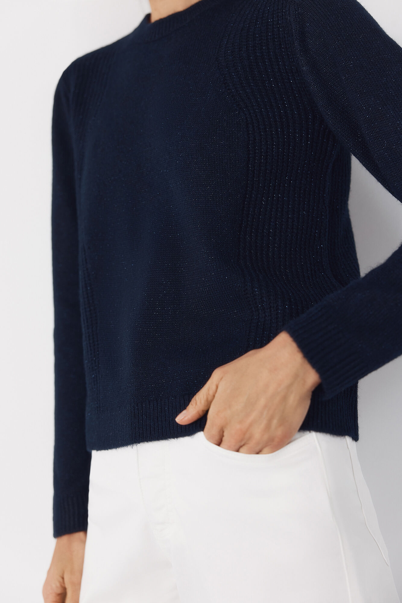 Cortefiel Combined knit jumper Navy