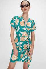 Grace & Mila Vestido curto estampado floral Velora Verde