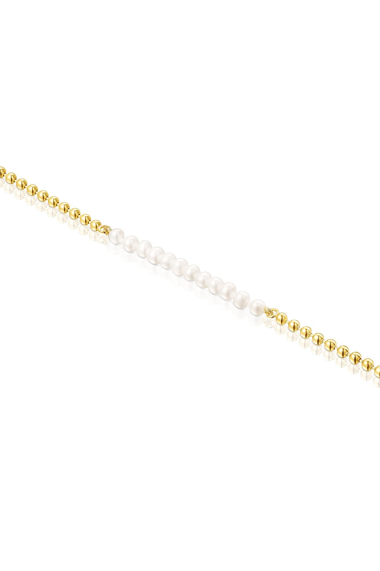 Tous Pulsera de plata vermeil y perlas Amarillo