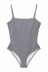 Cortefiel Square neck sculpting swimsuit Printed grey