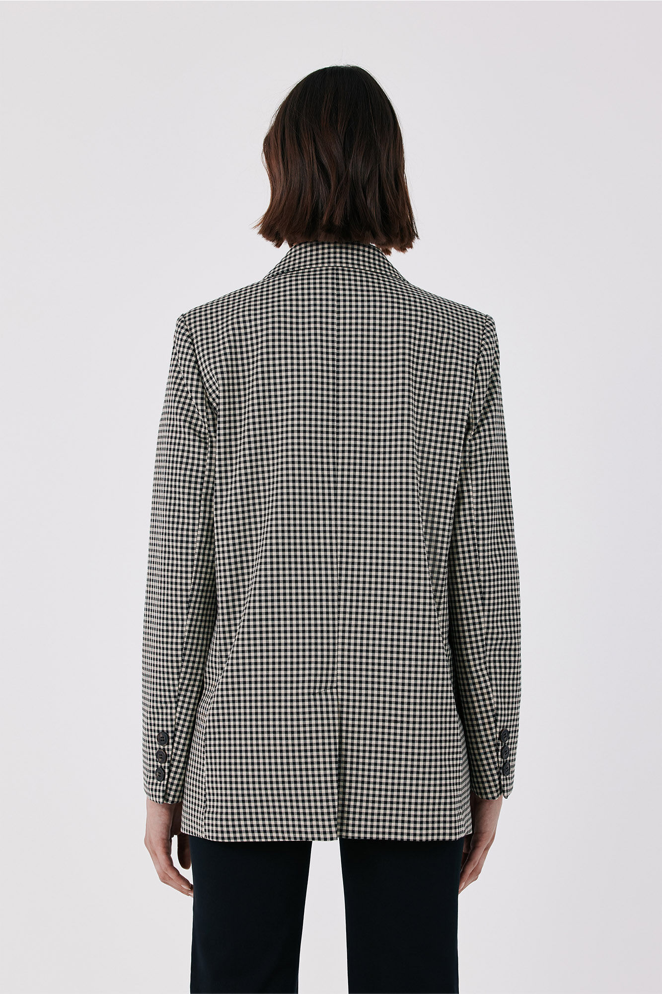 Cortefiel Checked fabric women's blazer Printed grey