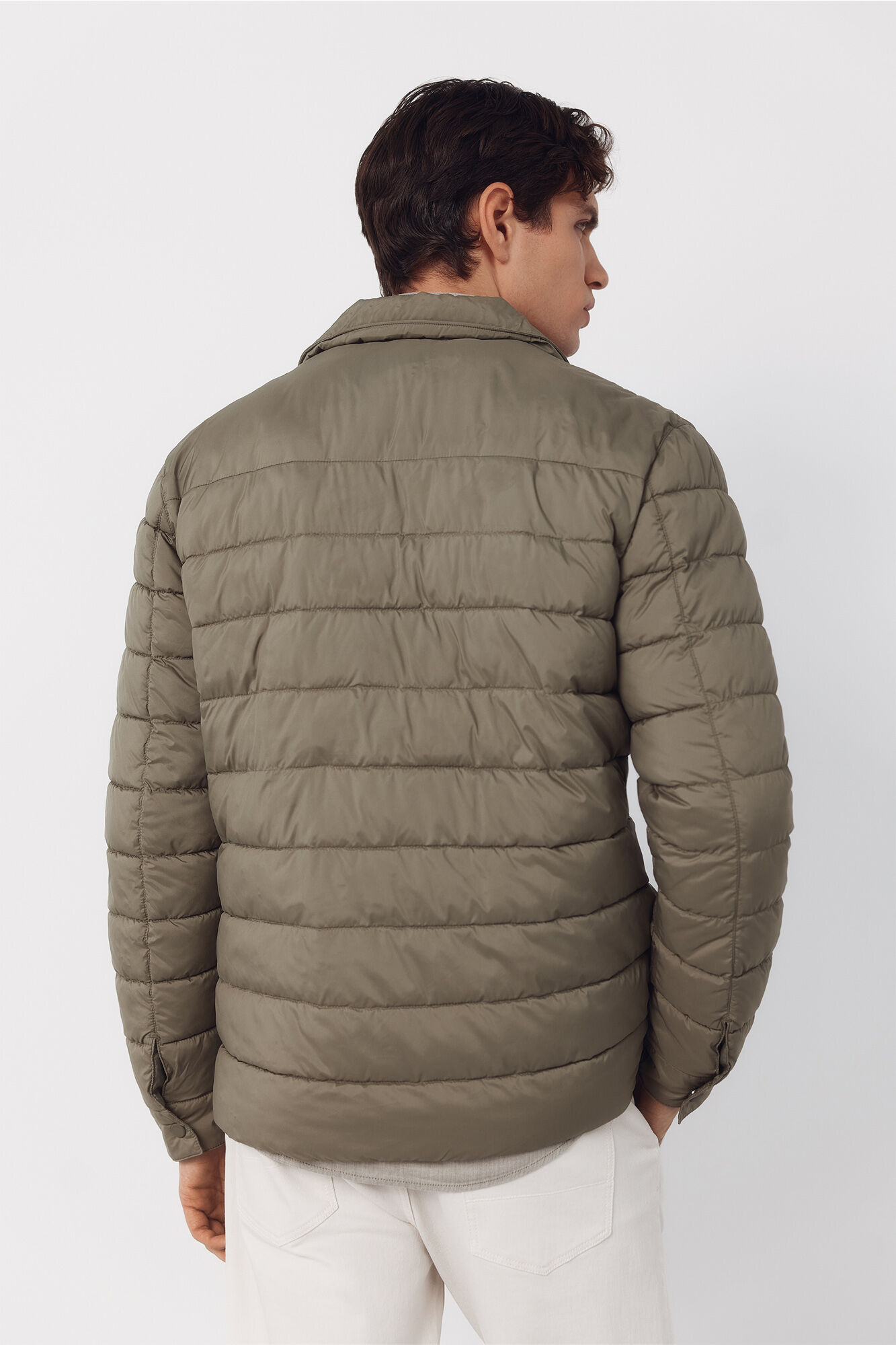Cortefiel Ultralight quilted overshirt Kaki