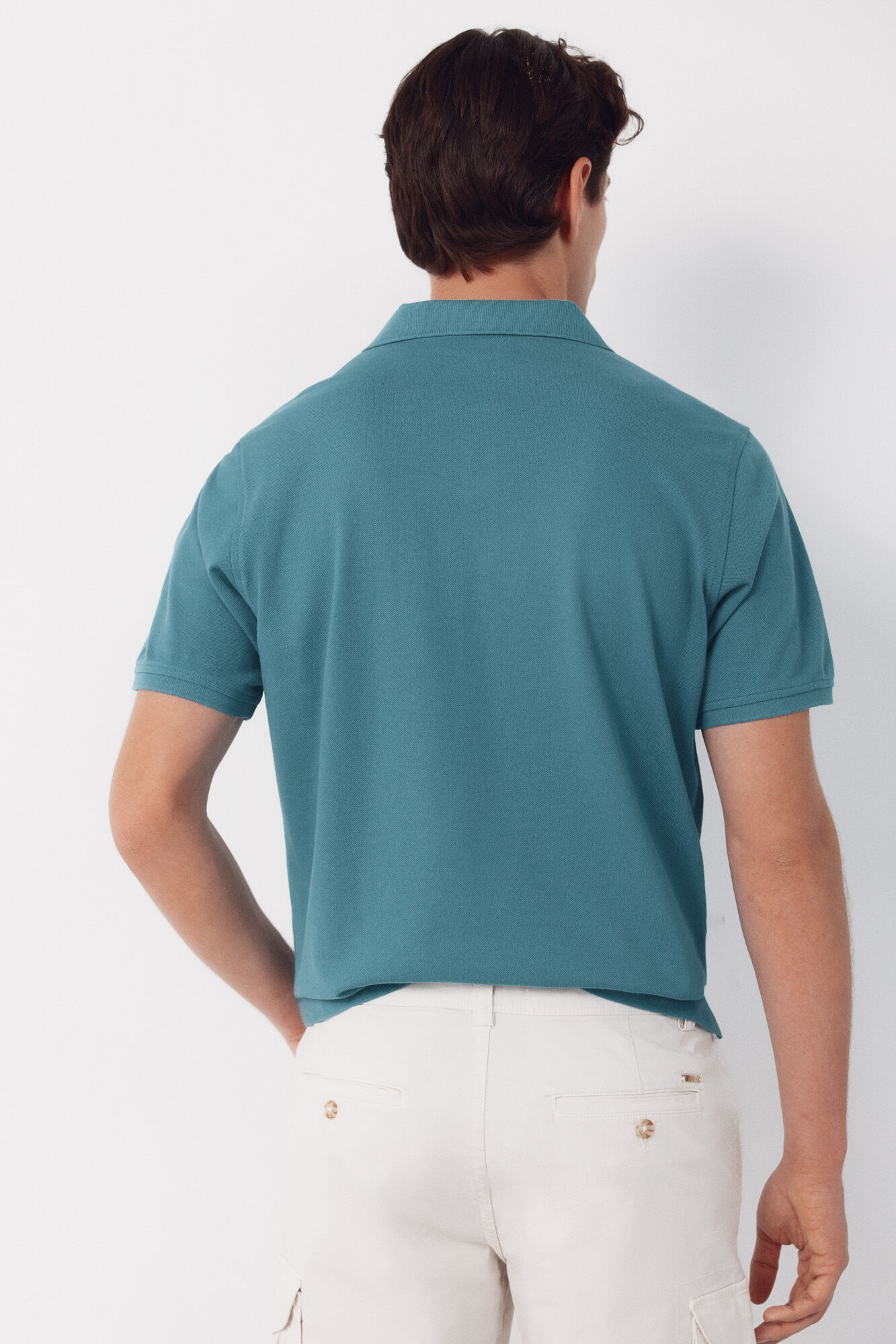 Cortefiel Piqu&eacute; basic polo shirt Green