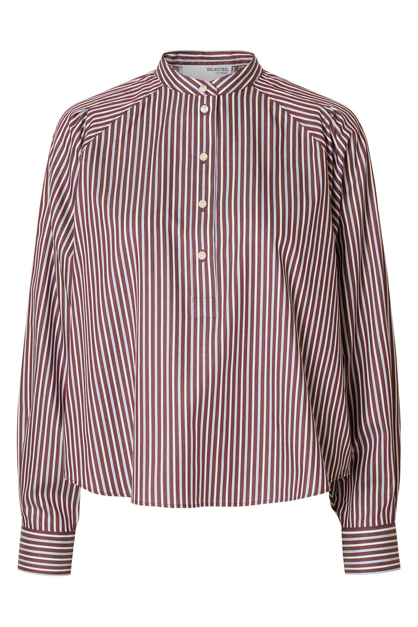 Selected Camisa cuello mao 100% algod&oacute;n org&aacute;nico. Rosa