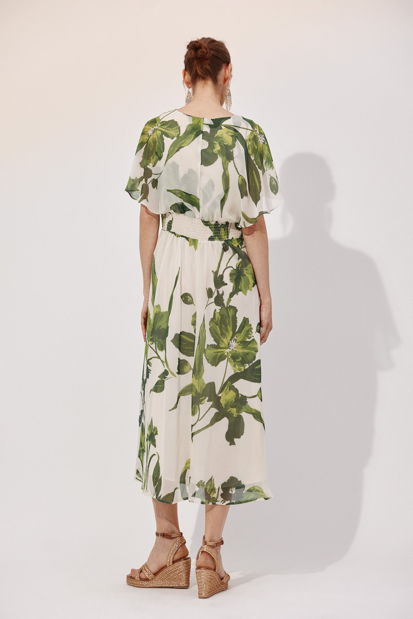 Cortefiel Fluid dress Printed white