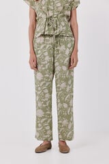 Cortefiel Printed fluid trousers Printed green