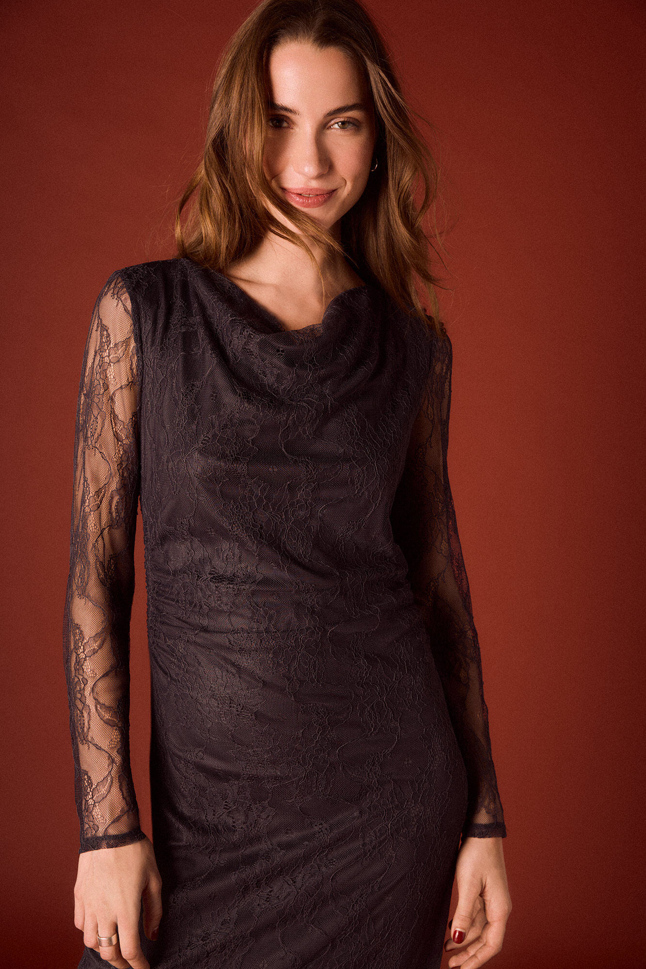 Slowlove Vestidao largo encaje