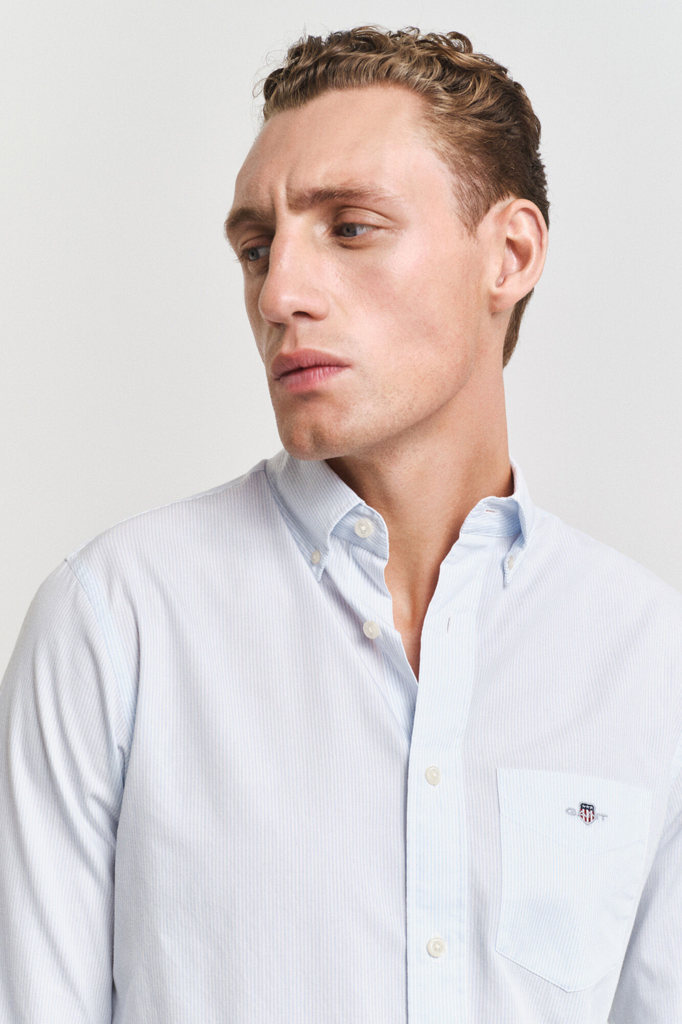 Gant Camisa riscas fina cl&aacute;ssica Regular Fit