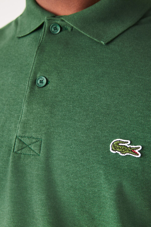 Cortefiel Polo con bordado de cocodrilo pespunteado Verde