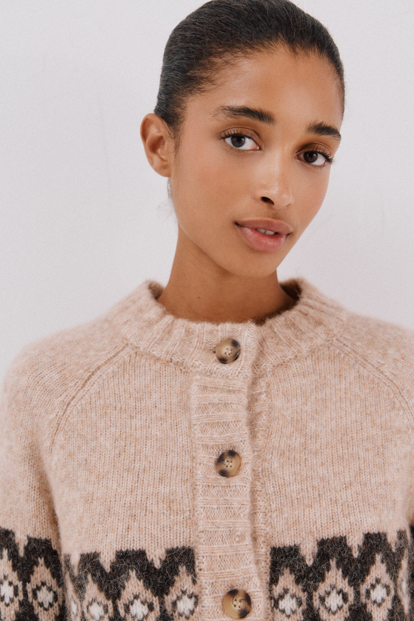 Cortefiel Chaqueta greca posicional Beige