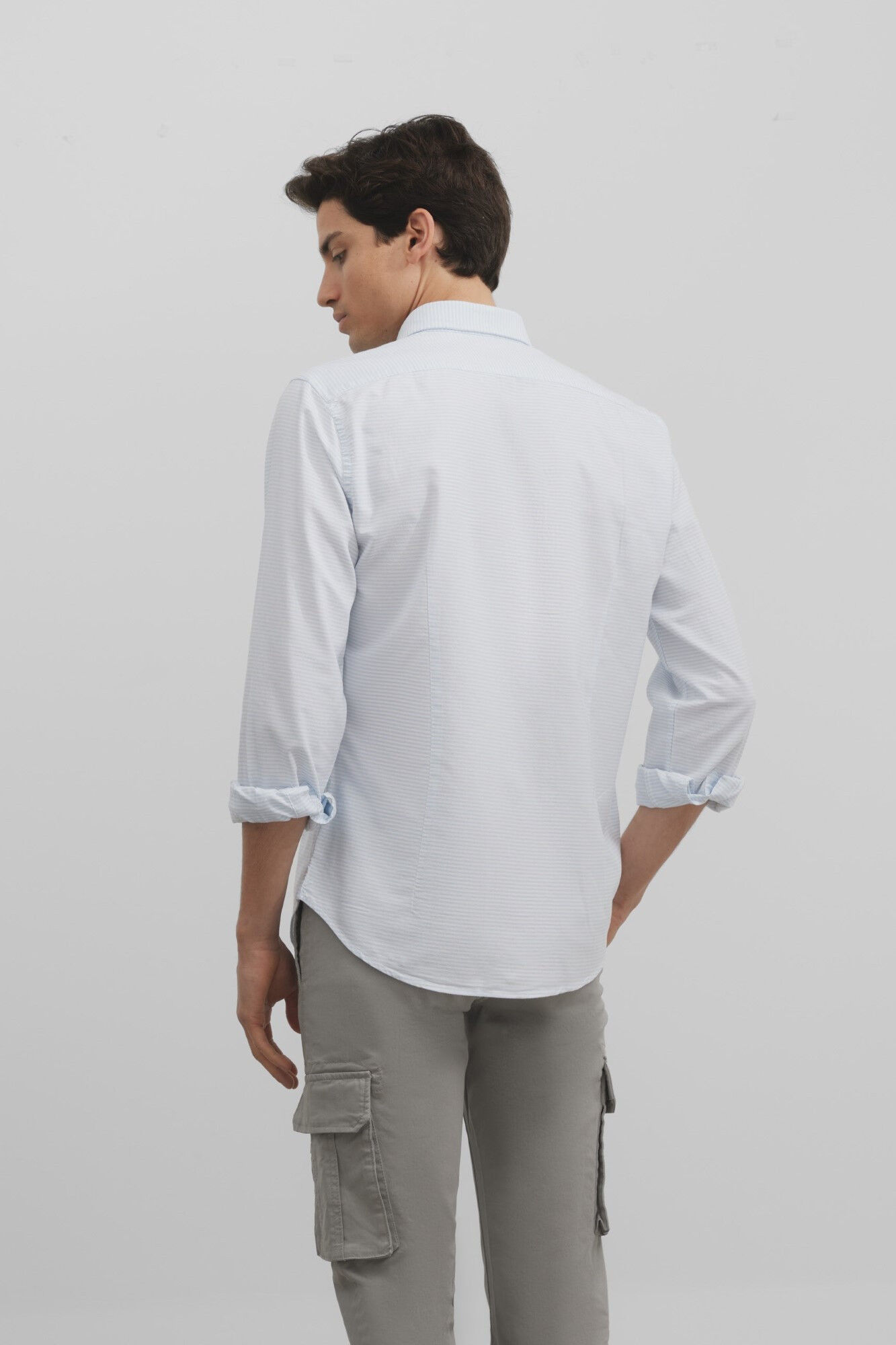 Silbon Camisa sport oxford raya horizontal Azul