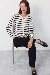 Cortefiel Short buttoned jacket Ivory