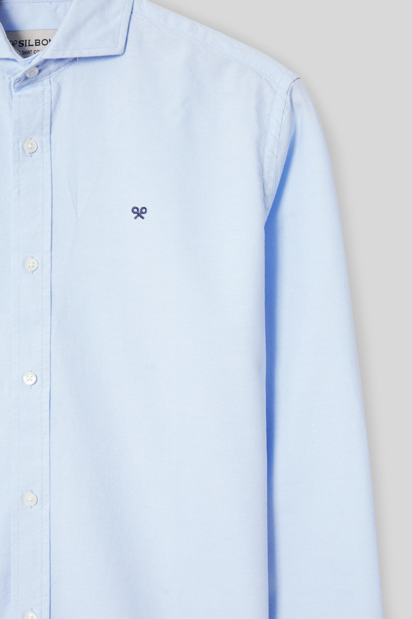 Silbon Camisa sport oxford cutaway celeste Azul