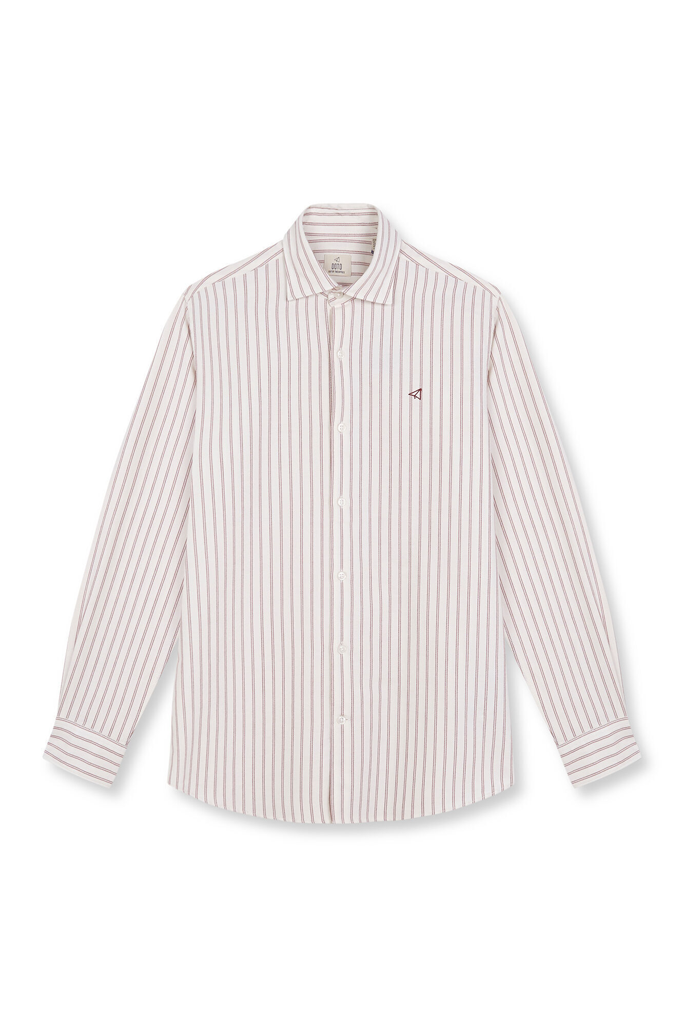 OOTO Oxford striped long sleeve shirt Maroon