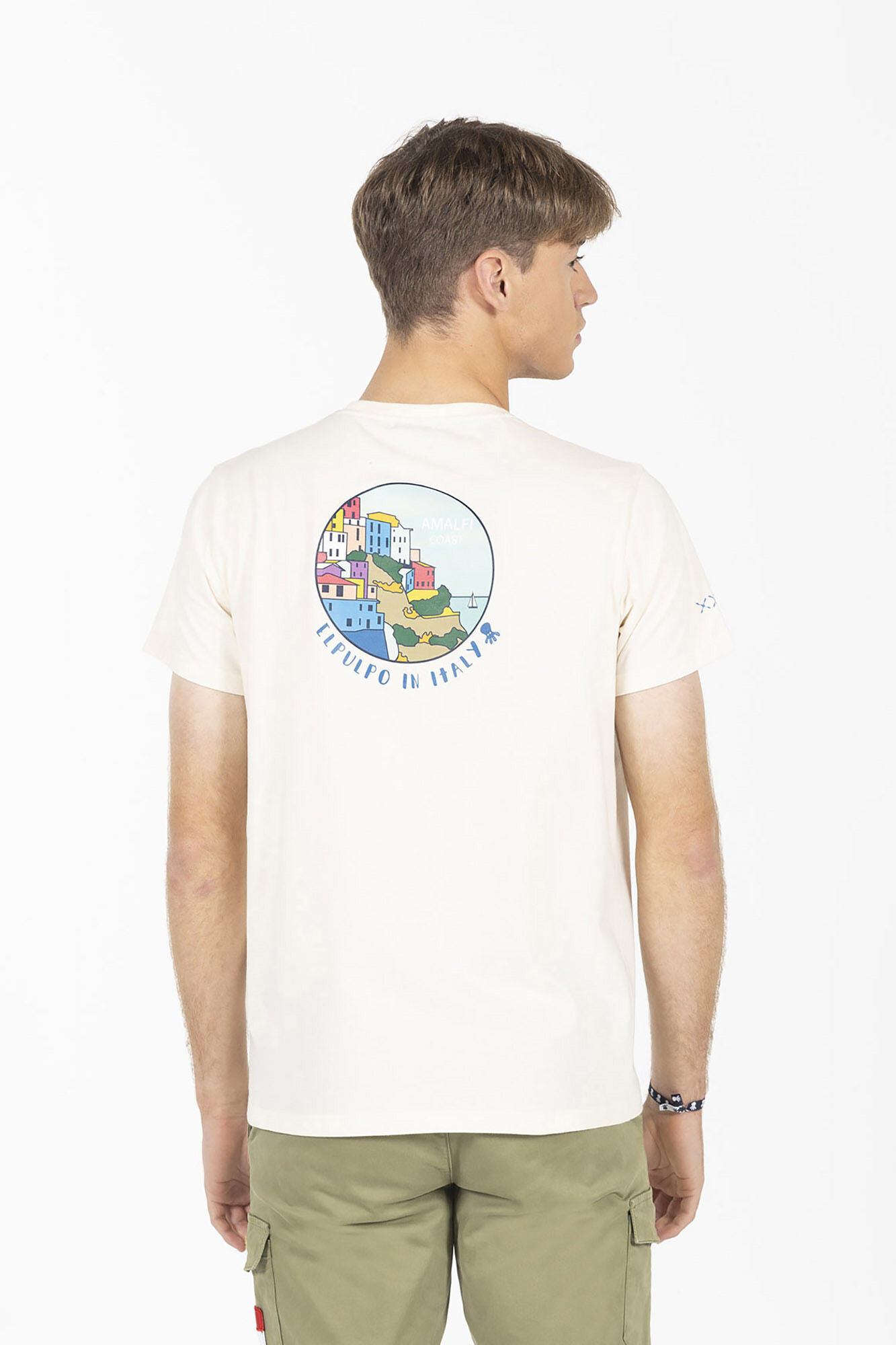 elPulpo Circular landscape print T-shirt Ivory