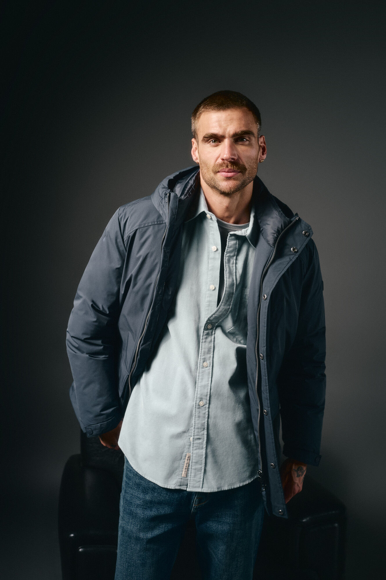 OOTO Hooded puffer parka Navy