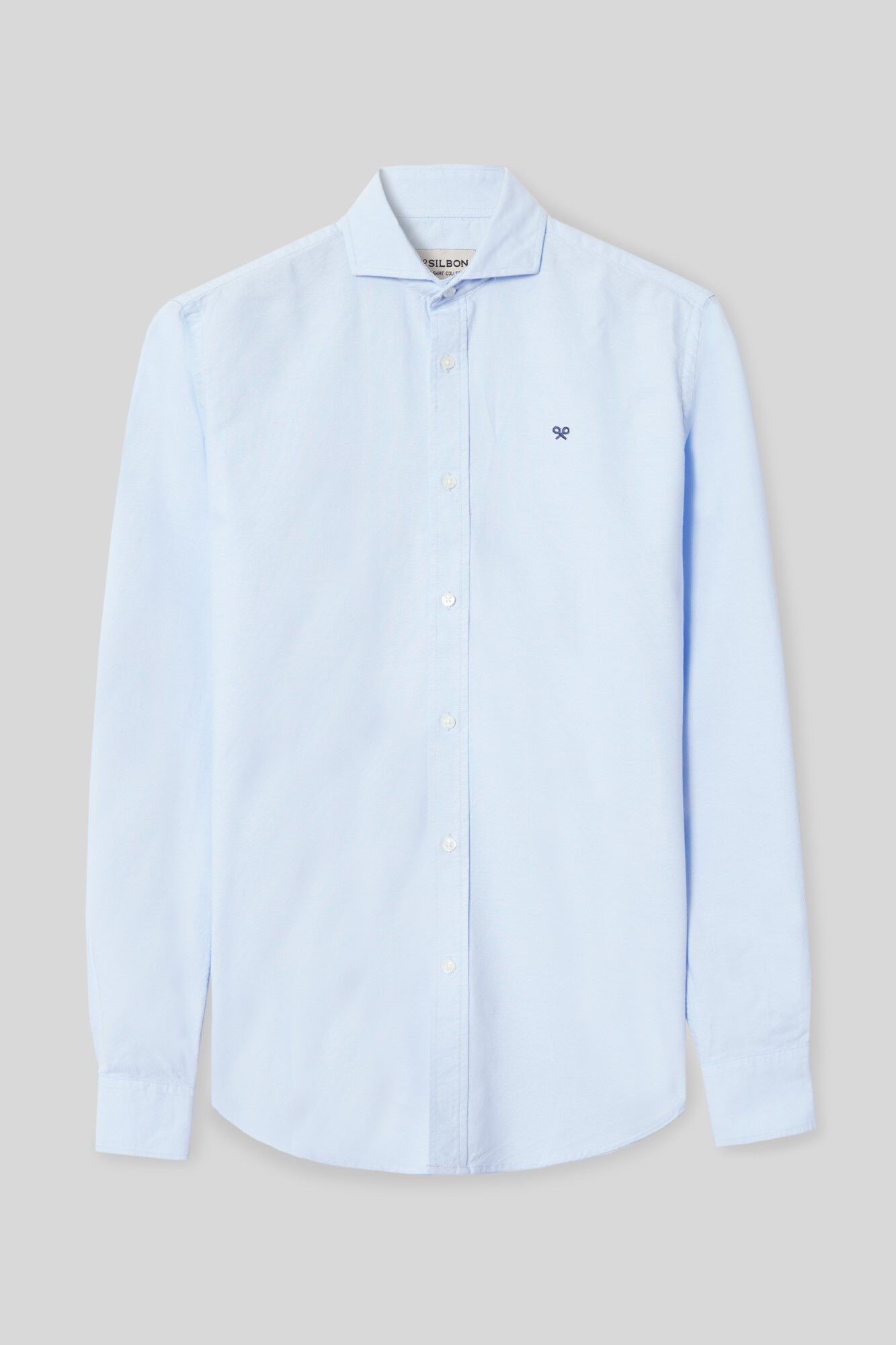 Silbon Camisa sport oxford cutaway celeste Azul