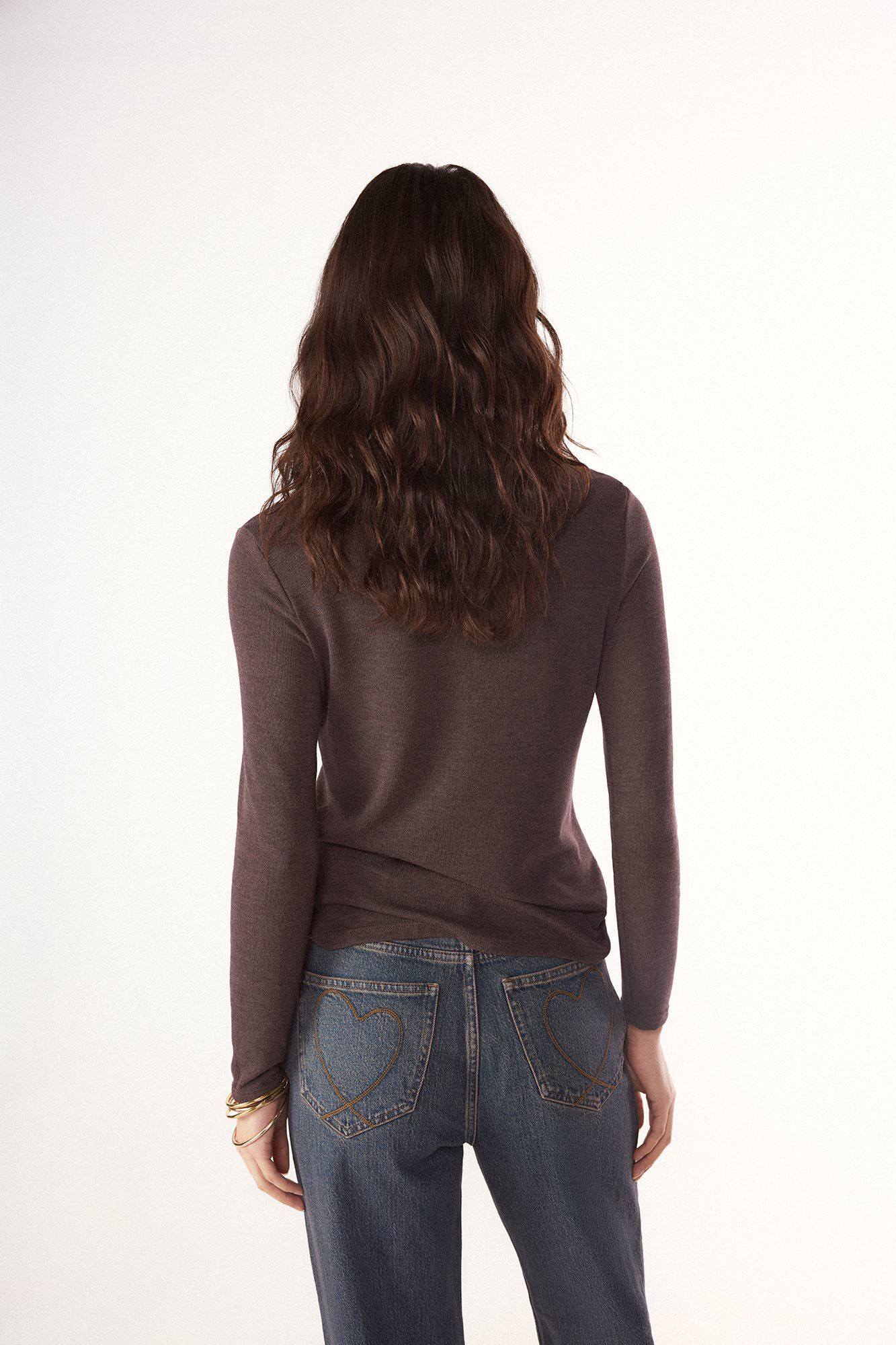 Slowlove Top frunce Brown
