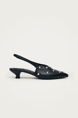 Alohas Sapatos de salto de couro Eros Studs Preto