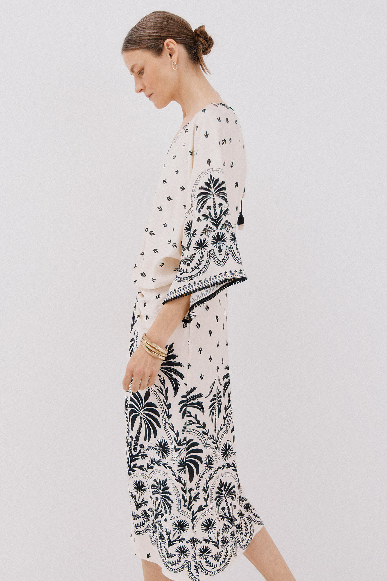 Cortefiel Printed gathered dress