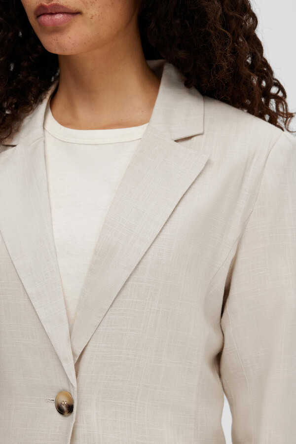 Cortefiel Regular-fit linen suit jacket Grey