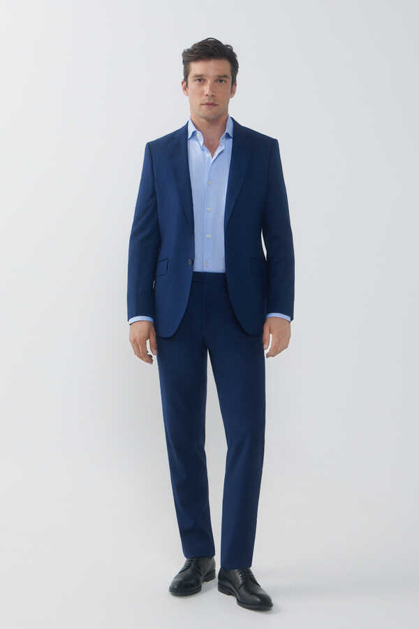 Cortefiel Birdseye weave suit blazer series xxi Blue