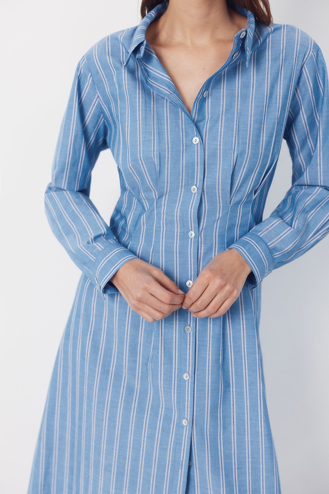 Cortefiel Striped shirt dress Printed blue