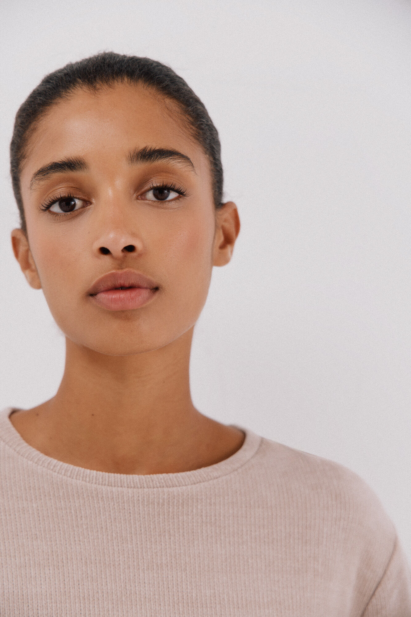 Cortefiel striped chenille t-shirt Pink