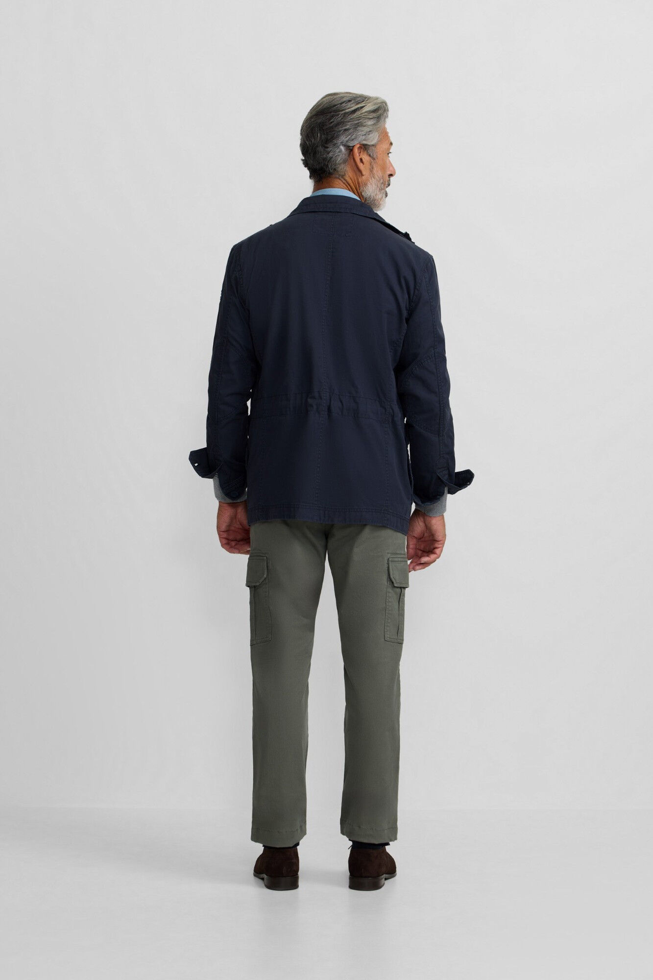 Silbon Casaco militar com manchas tingidas Azul