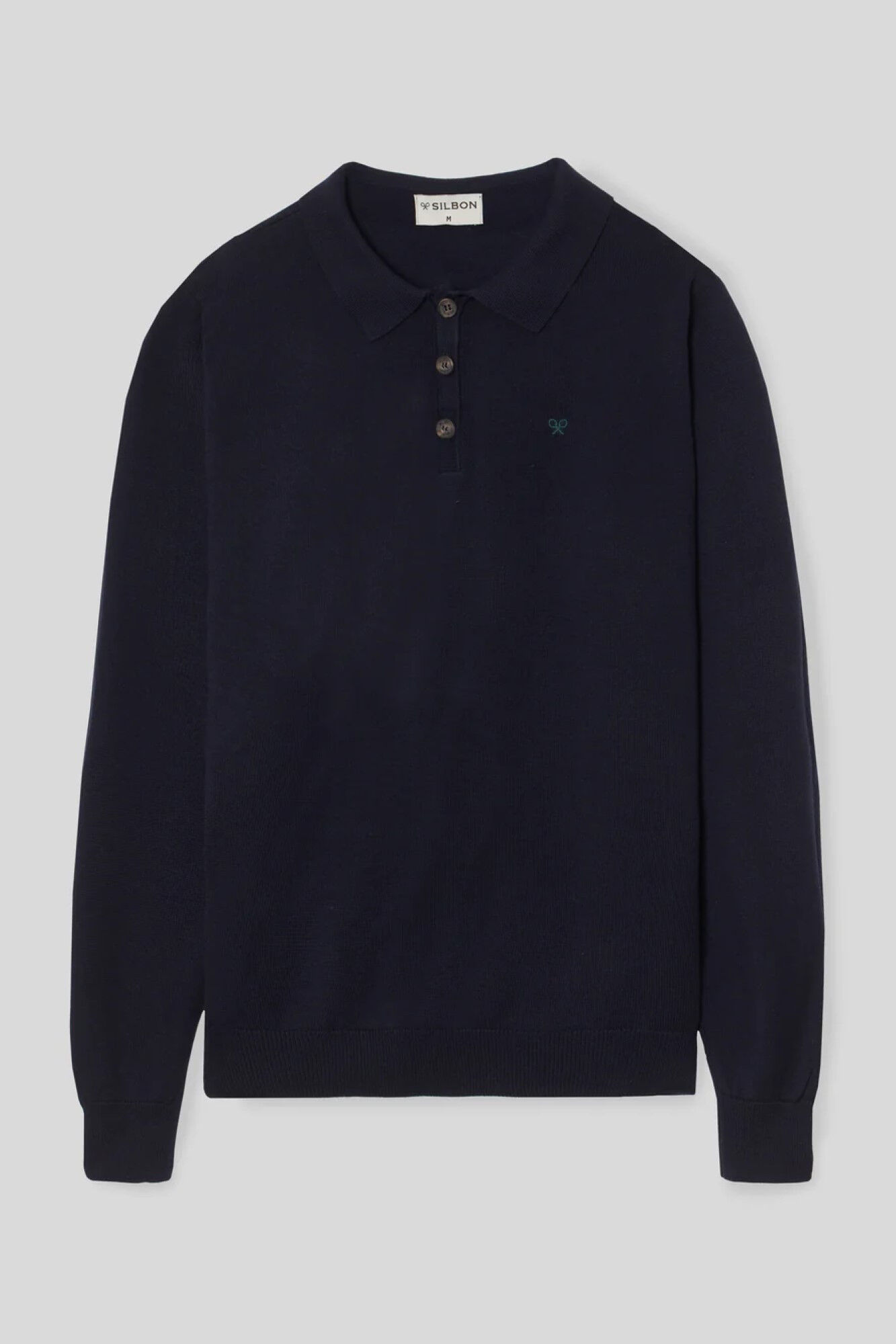 Silbon Navy Silbon jumper with polo shirt collar Navy
