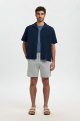 Selected Cal&ccedil;&otilde;es em tecido estruturado Azul