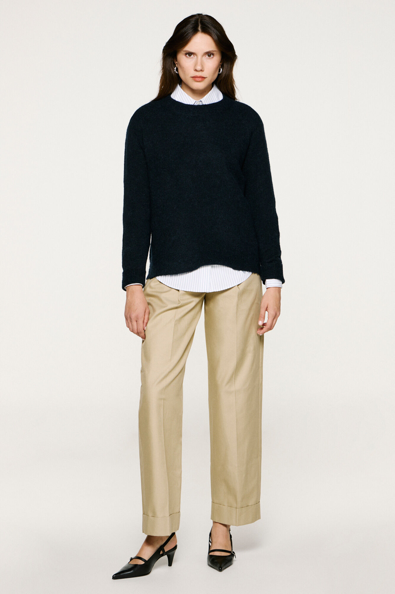 Selected Wool and alpaca jumper . Navy