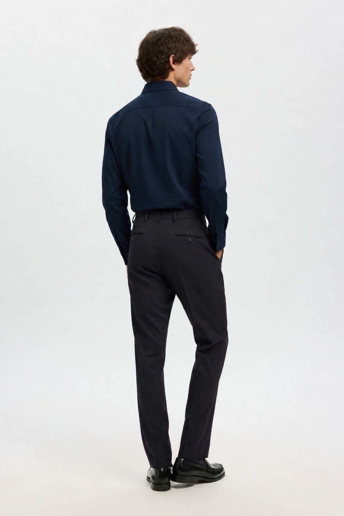 Selected Wool Slim Fit suit trousers Black