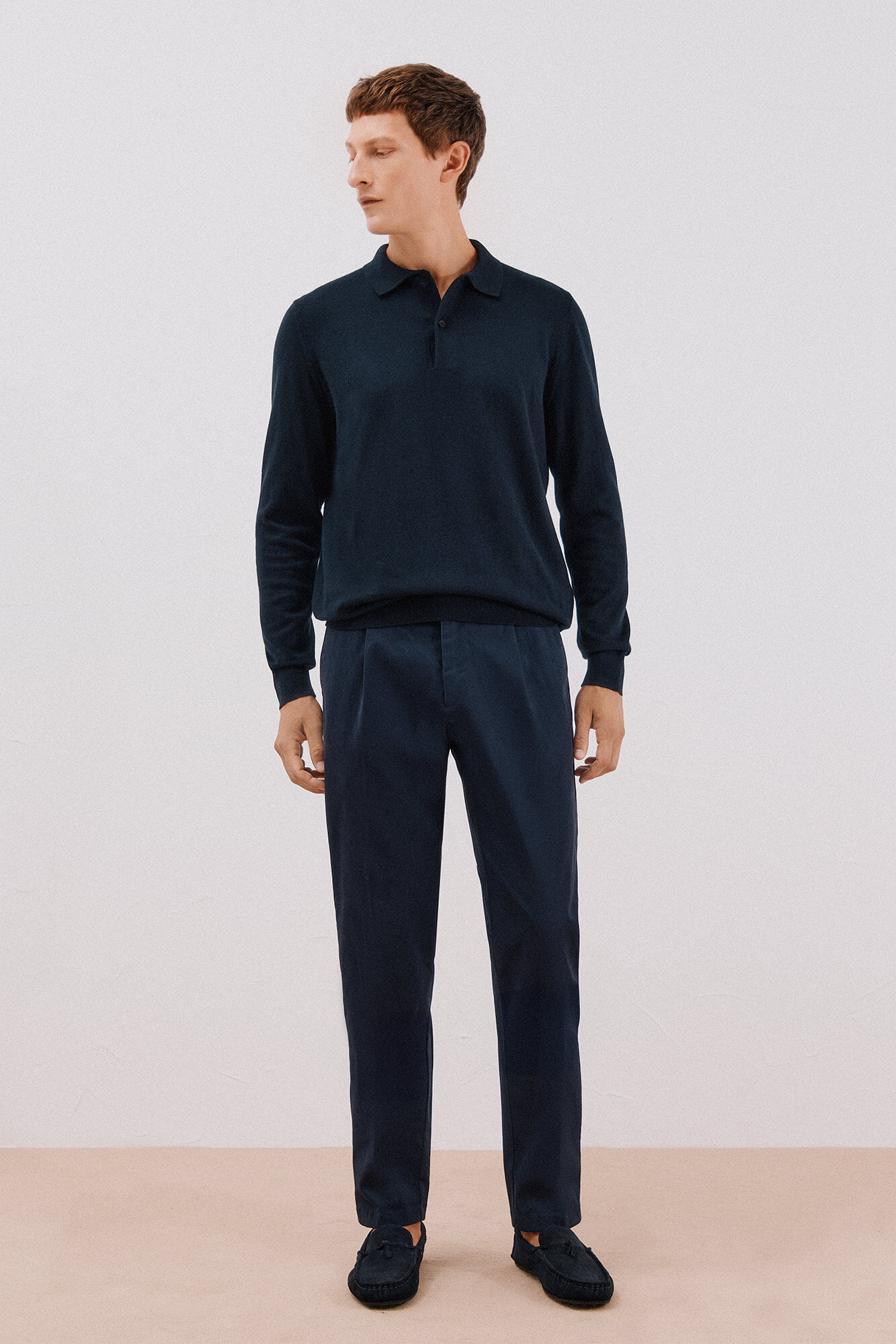 Cortefiel Tapered fit comfort chinos pants Navy