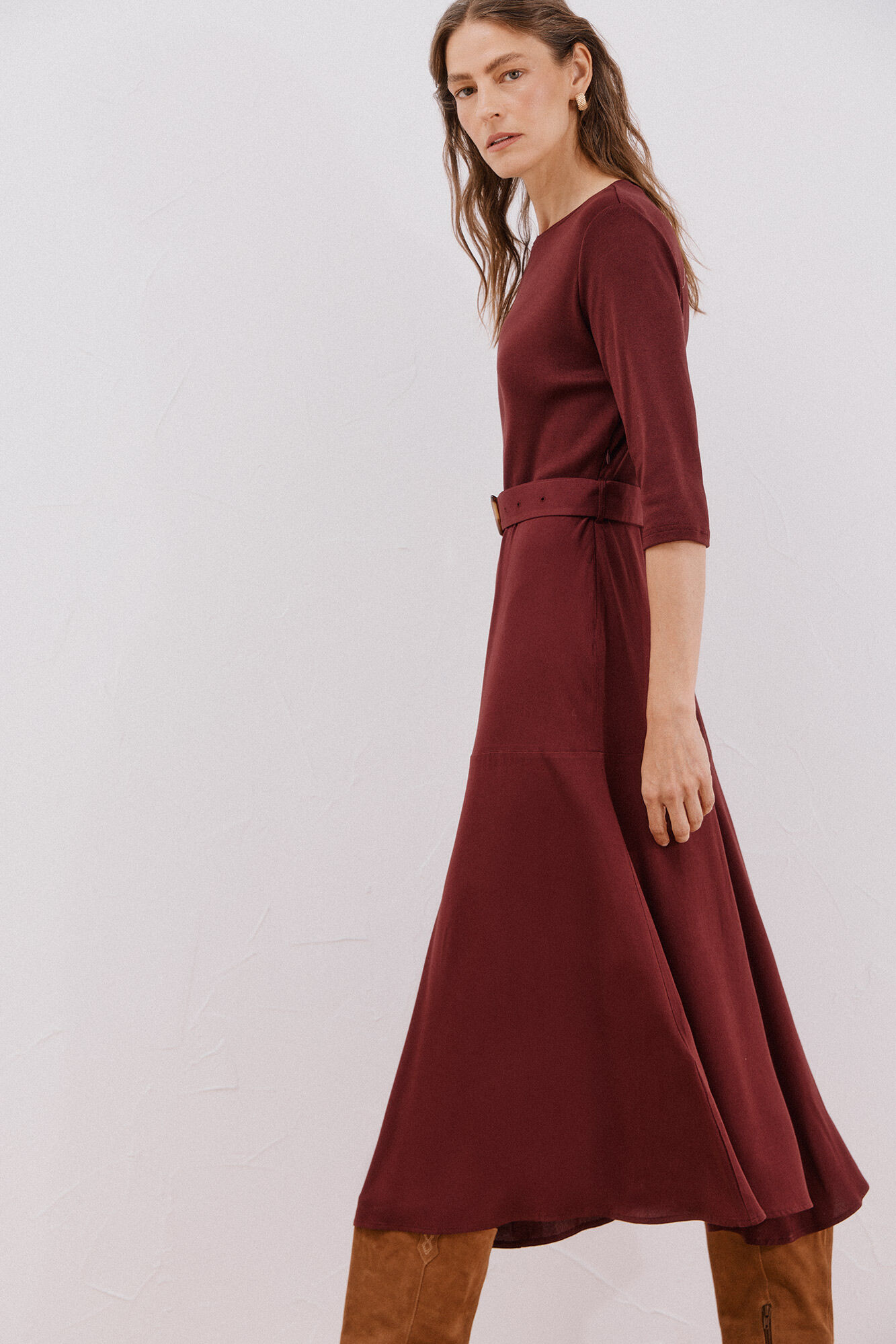 Cortefiel Vestido combinado com cinto Granada