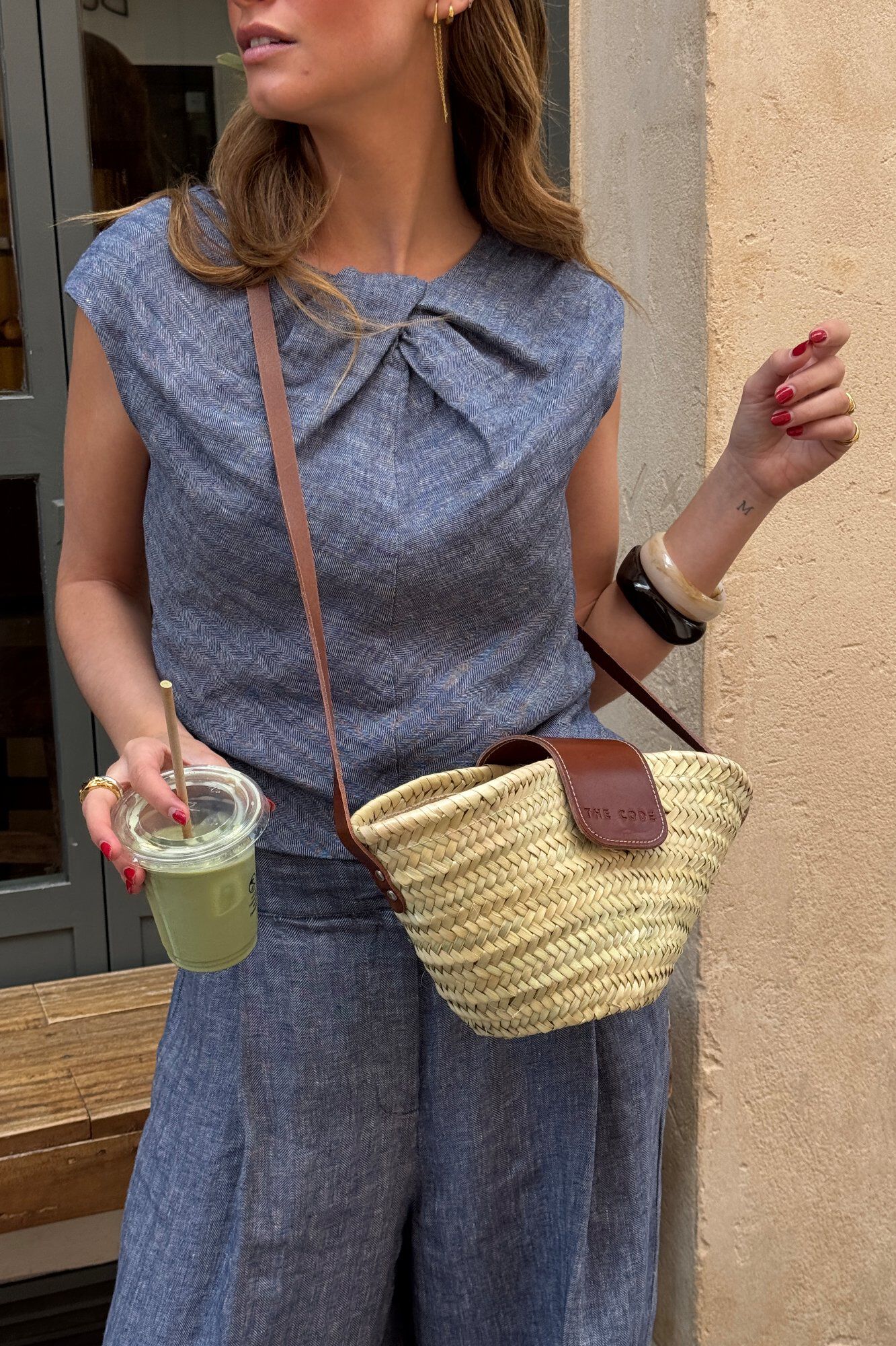 The Code Bolsa tote de pele urbano Castanho