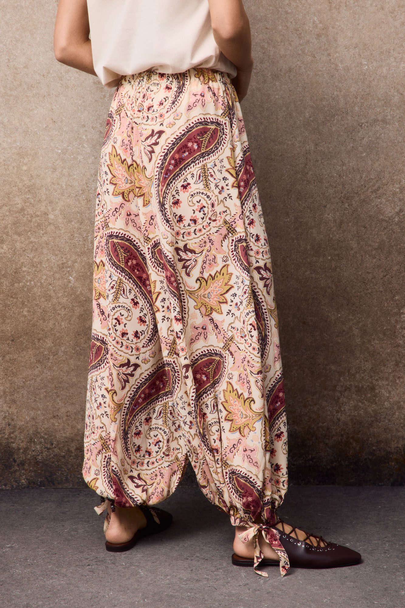 Slowlove Printed harem trousers Printed orange